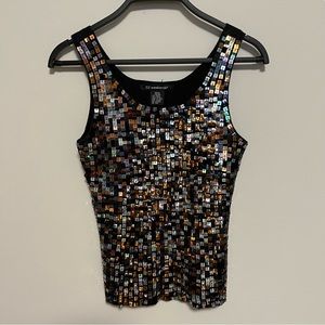 Sleeveless sequin knit top